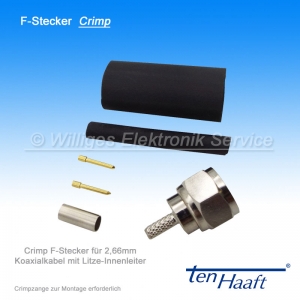 F-Stecker -Crimp Montage- fr mini Koax-Kabel