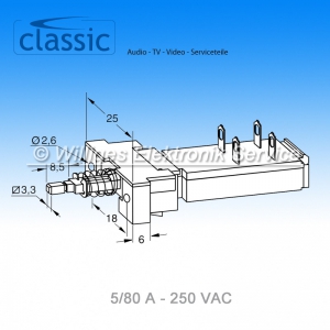 Netzschalter 5/80 A-250 VAC, Classic MSC16619