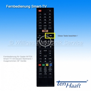 Fernbedienung fr Oyster SMART-TV, blaues Men